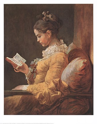 Framed Girl Reading Print