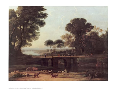 Framed Brook And Two Bridges Print