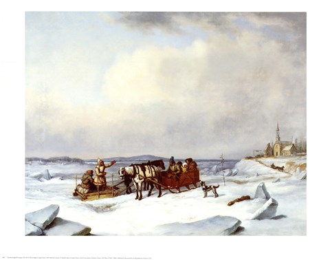 Framed Ice Bridge At Longue Print
