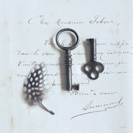 Framed Plume Letters III Print