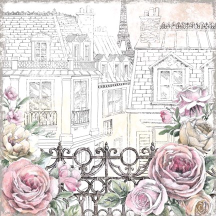 Framed Paris Roses II Print