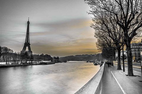 Framed River Seine And The Eiffel Tower Print
