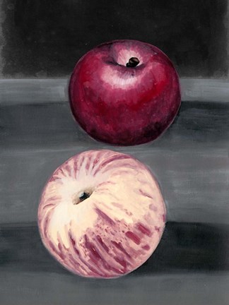 Framed Fruit on Shelf III Print