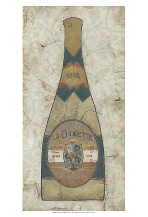 Framed Vintage Champagne II Print