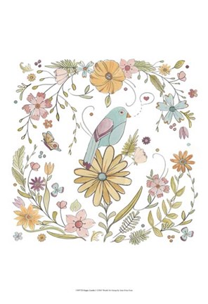 Framed Happy Garden I Print