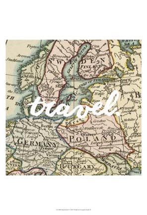 Framed Map Words IV Print