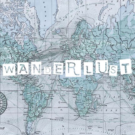 Framed Map Words V Print