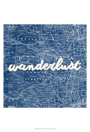 Framed Map Words VII Print