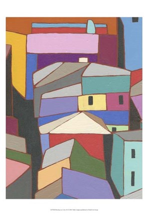 Framed Rooftops in Color IX Print