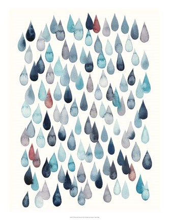 Framed Watercolor Drops II Print