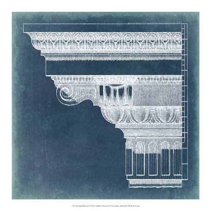 Framed Capital Blueprint I Print