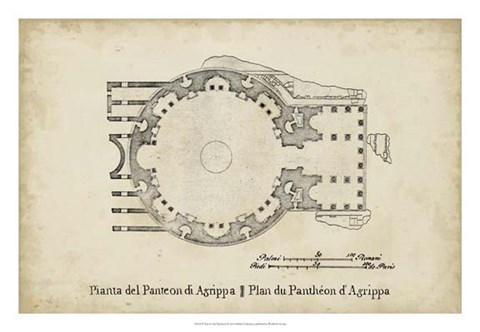 Framed Plan for the Pantheon Print