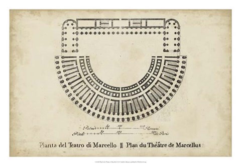 Framed Plan for the Theatre of Marcellus Print