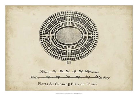 Framed Plan for the Colosseum Print