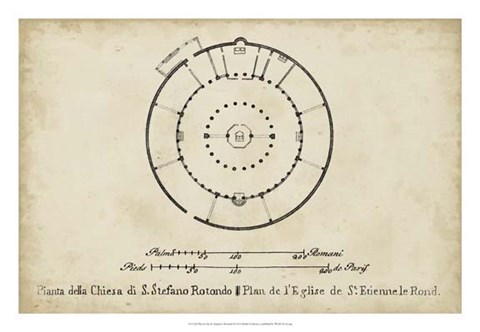 Framed Plan for St. Stephen&#39;s Rotunda Print