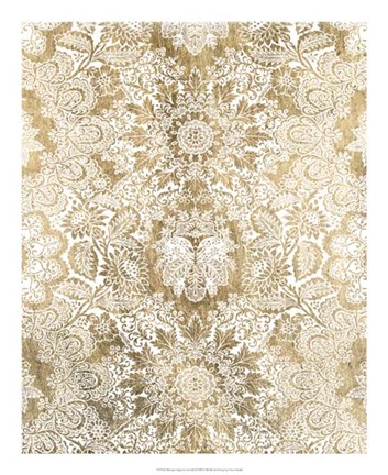 Framed Baroque Tapestry in Gold II Print