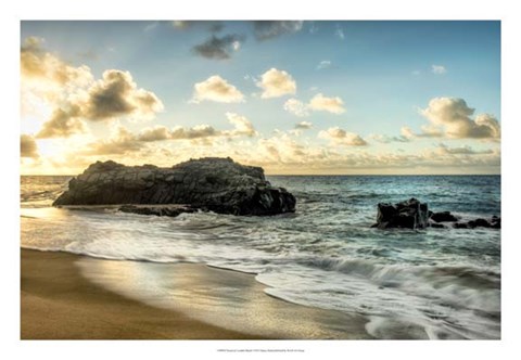 Framed Sunset at Lumahai Beach Print