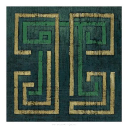 Framed Emerald Diversion I Print