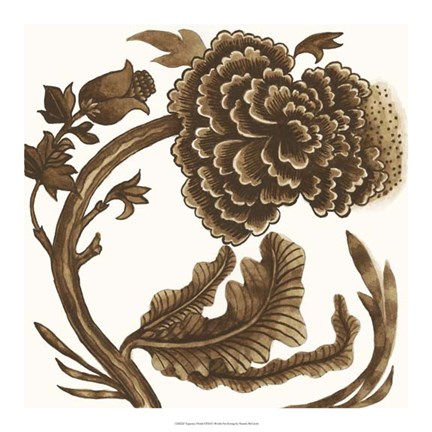 Framed Tapestry Floral I Print