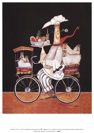 Framed Sheep Chef Print