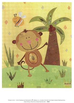 Framed Paper Monkey Print
