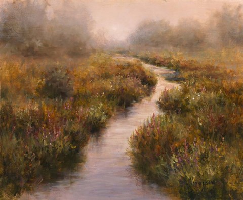 Framed Misted Brook, Arlington Print