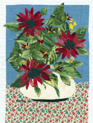 Framed Red Flowers Print