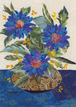 Framed Blue Flowers Print