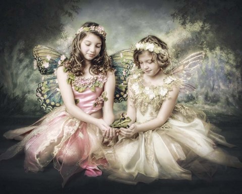 Framed Frog and Princesses Print