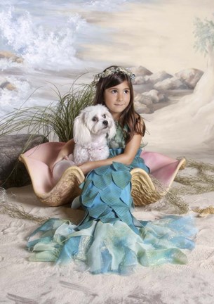 Framed Mermaid and Merdog Print