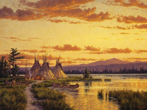 Framed Northern Blackfoot Hunters Camp Print