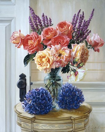 Framed Old Roses Print