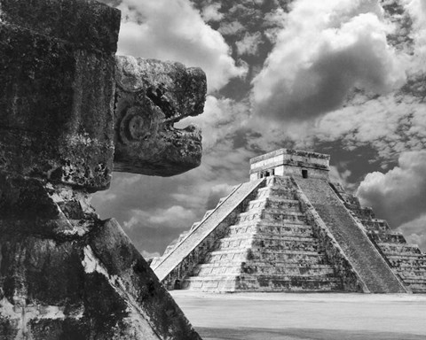 Framed Serpent And The Pyramid, Chechinitza, Mexico 02 Print