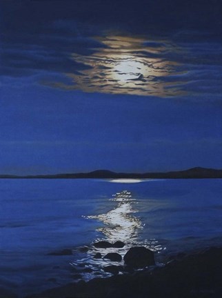 Framed Moonlit Shore Print