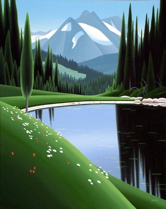 Framed Apine Pond Print