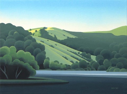 Framed Morning On The Reservoir Print