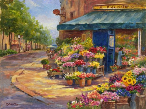 Framed Fleuriste Flower Market Paris Print