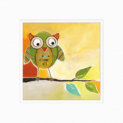 Framed Owl Festival Square I Print