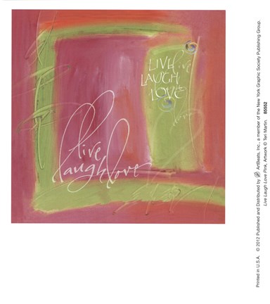 Framed Live Laugh Love Pink Print