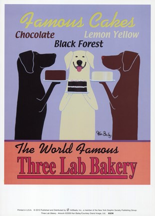 Framed Three Lab Bakery Print