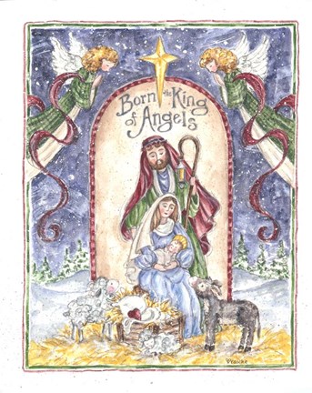 Framed Born King of Angels Print