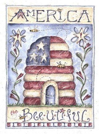 Framed America the Beeutiful Print