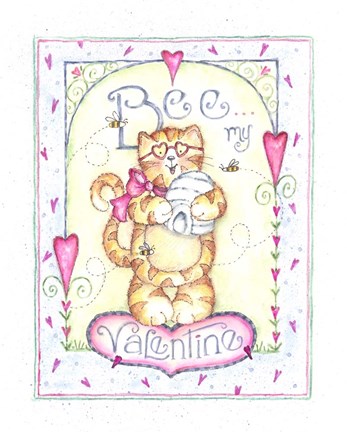 Framed Bee My Valentine Print