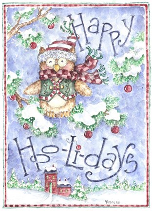 Framed Happy Hoolidays Print