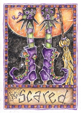 Framed Be Scared Print