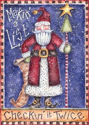 Framed Makin a List Checkin it Twice Print