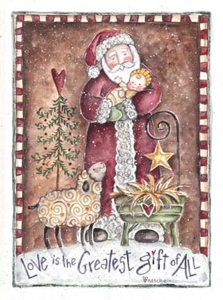 Framed Love is The Greatest Gift Santa Print