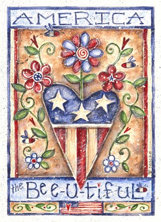 Framed America The Beeutiful Print
