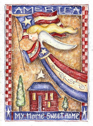 Framed Patriotic Angel Print
