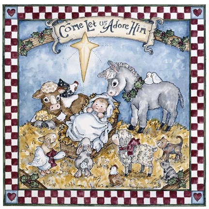 Framed Come Let Us Adore Him Print